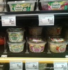 Ready-made food in supermarkets in Paris, salads